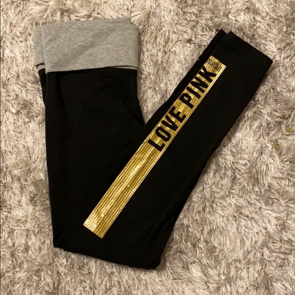 Victoria’s Secret Pink Yoga Leggings Small Black